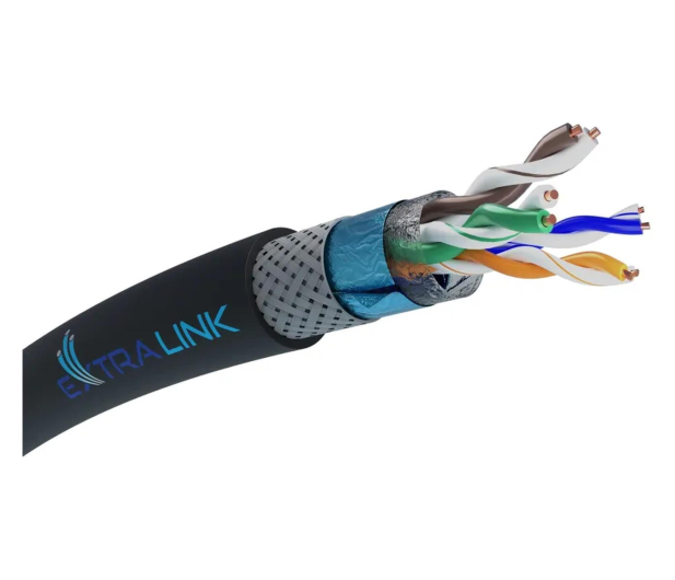 ExtraLink CAT5E SFTP (SF/UTP) V2 Zewnętrzny Kabel sieciowy 305M - 1543976 - zdjęcie